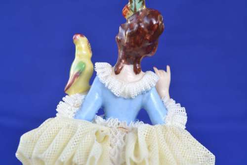 Vintage Dresden  Porcelain Lace Figurine