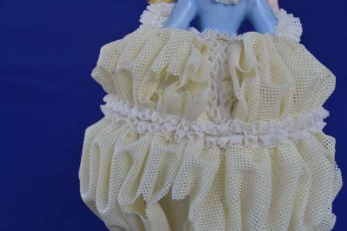 Vintage Dresden  Porcelain Lace Figurine