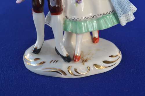 Vintage Dresden Lace Porcelain Dancing couple - Germany