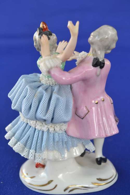 Vintage Dresden Lace Porcelain Dancing couple - Germany
