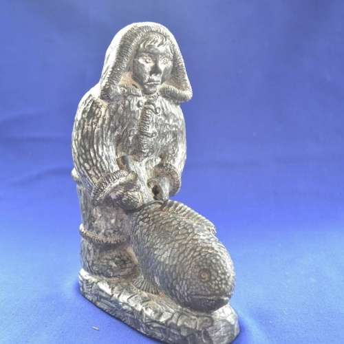 Wolf Original Sculpture - Inuit Fisherman