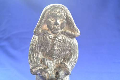 Wolf Original Sculpture - Inuit Fisherman