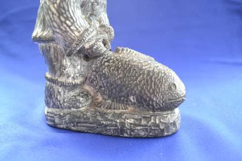 Wolf Original Sculpture - Inuit Fisherman