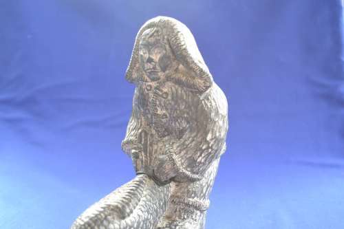 Wolf Original Sculpture - Inuit Fisherman
