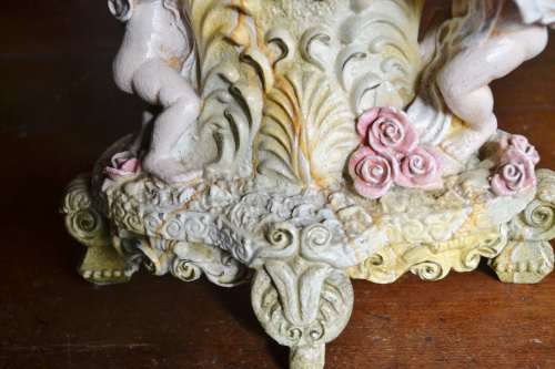 Vintage Ornate Cherub Quartz Mantel Clock