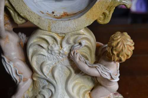 Vintage Ornate Cherub Quartz Mantel Clock