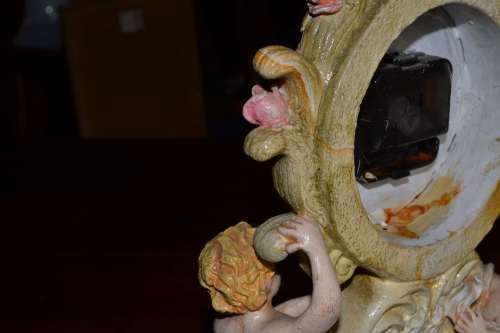 Vintage Ornate Cherub Quartz Mantel Clock