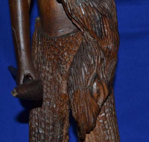 Large Wooden Carving - African Hunter