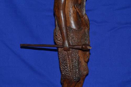 Large Wooden Carving - African Hunter