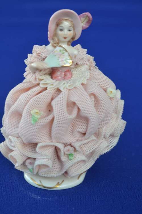 Vintage Irish Dresden Porcelain Lace Figurine `Charlotte`