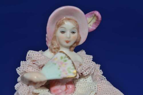 Vintage Irish Dresden Porcelain Lace Figurine `Charlotte`