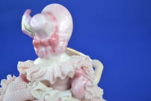 Vintage Irish Dresden Porcelain Lace Figurine `Charlotte`