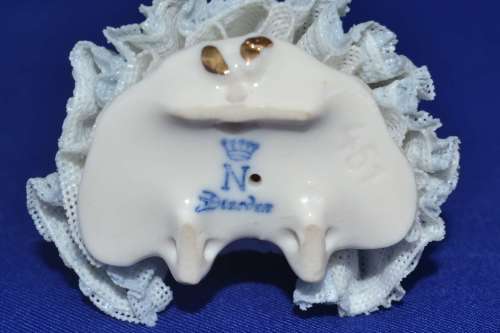 Two Small Dresden Lace Figurines