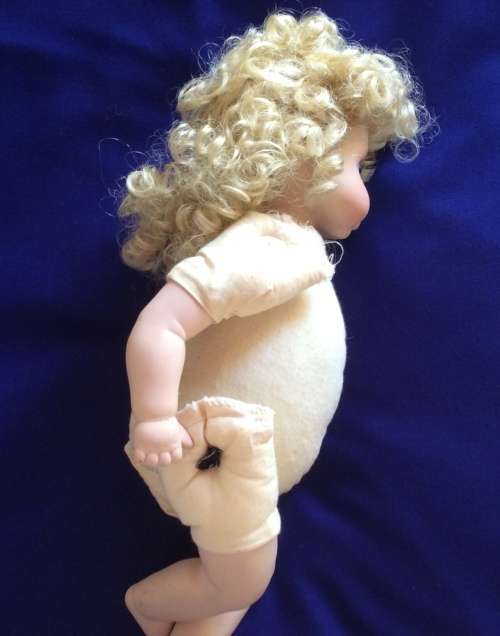 Vintage Porcelain Baby Doll - Repaired Foot
