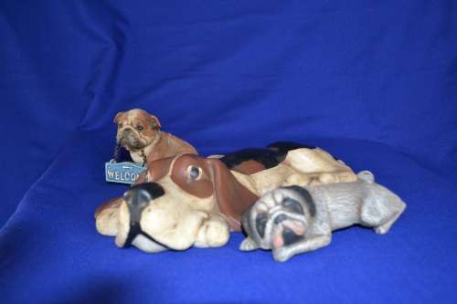 Vintage Ceramic Dog Ornaments - Three Pieces