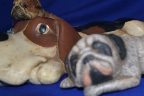 Vintage Ceramic Dog Ornaments - Three Pieces
