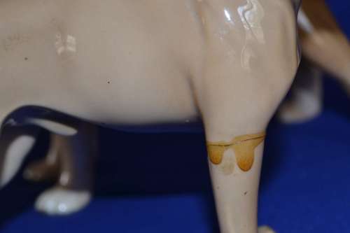 Vintage Porcelain Dog Ornaments - Two Pieces