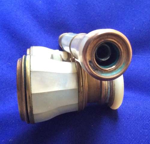 Vintage Mother of Pearl Opera Glasses with Telescopic Handle