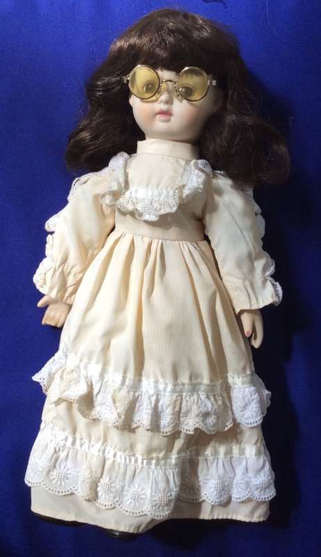 Vintage Porcelain Doll with Glasses