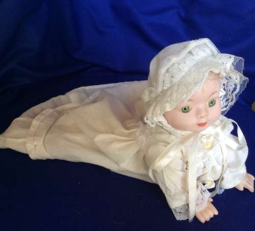 Vintage Crawling Baby Porcelain Doll