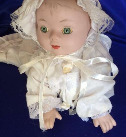 Vintage Crawling Baby Porcelain Doll