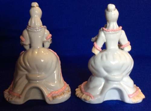 Matching Pair of Small Porcelain Musician figurines