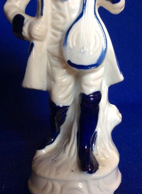 Blue and White Porcelain Victorian figures - 3 Pieces
