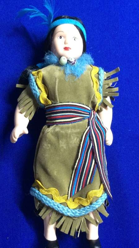 Original All Porcelain Dolls of the World Doll #45 American Indian
