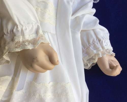 Sleeping Baby Porcelain Doll on Heart Shaped Pillow