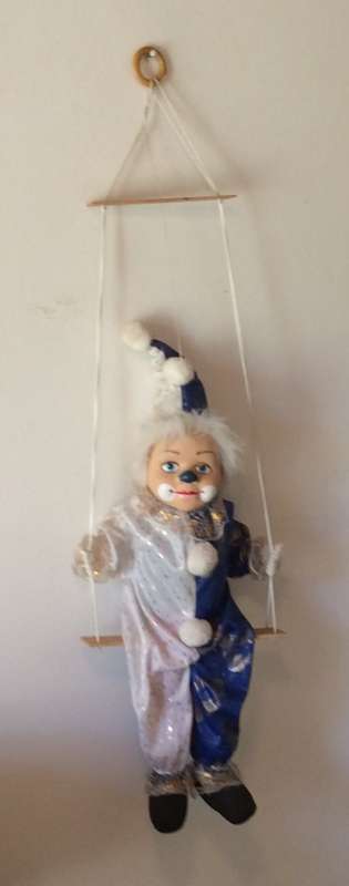 Vintage Hanging Clown on Swing