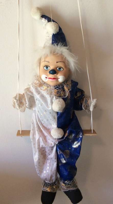 Vintage Hanging Clown on Swing