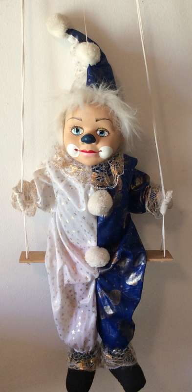 Vintage Hanging Clown on Swing