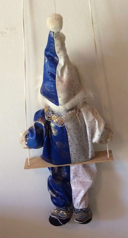 Vintage Hanging Clown on Swing