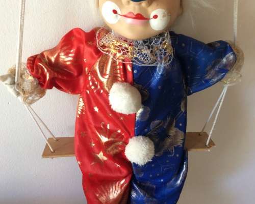 Vintage Hanging Clown on Swing