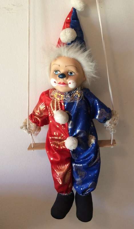 Vintage Hanging Clown on Swing