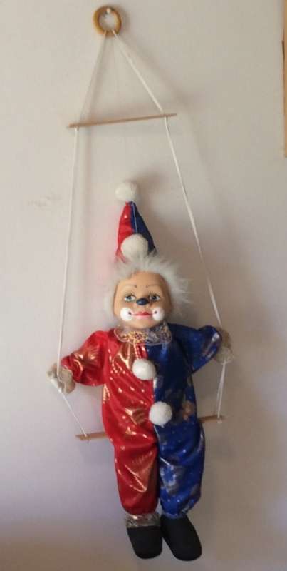 Vintage Hanging Clown on Swing