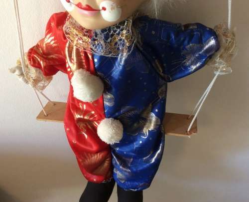 Vintage Hanging Clown on Swing