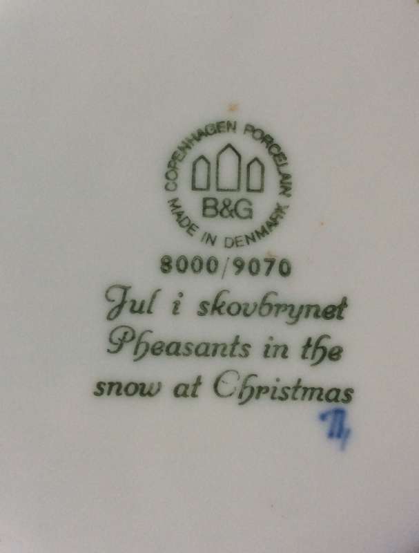 Bing and Grondahl Collectable Christmas Plate 1970