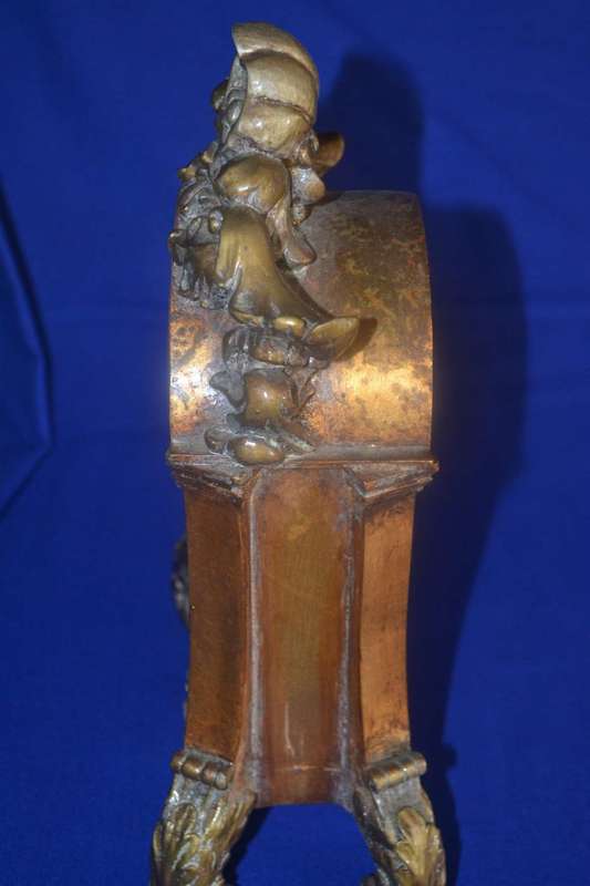 Vintage Ornate Bronze Finish Resin  Quartz Mantle Clock