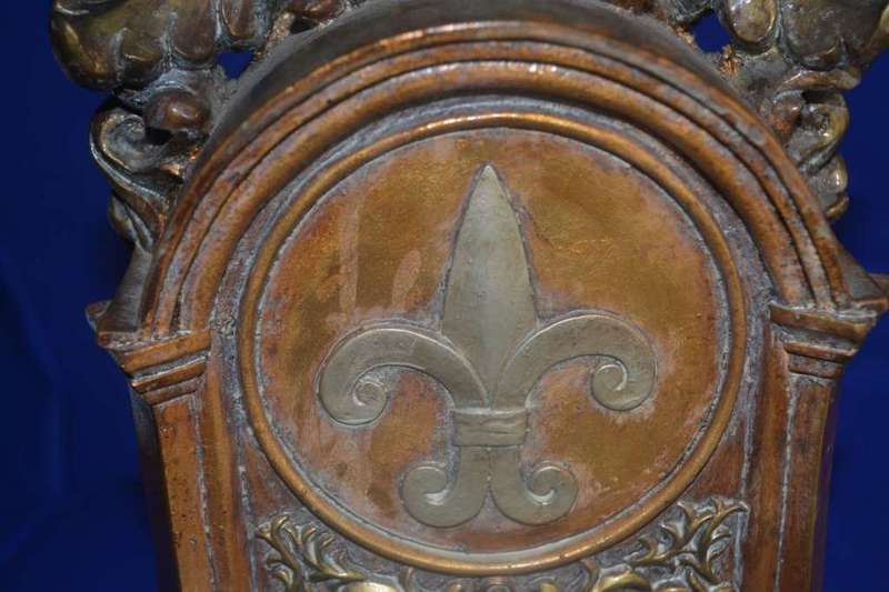 Vintage Ornate Bronze Finish Resin  Quartz Mantle Clock