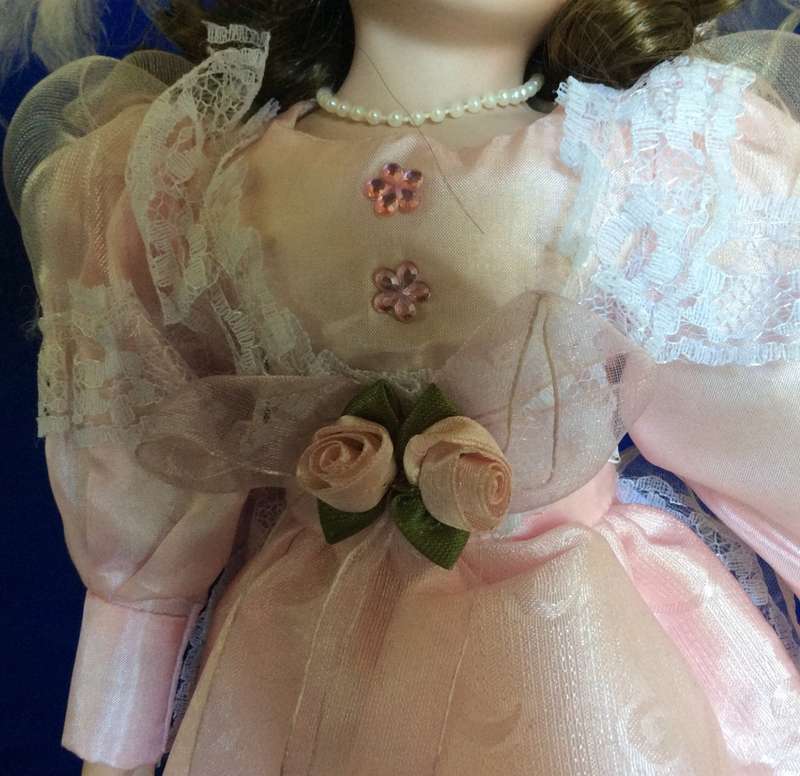 Porcelain Display Doll on Stand