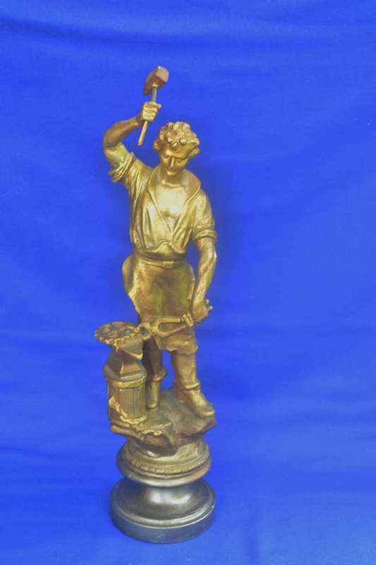 Antique Spelter Figure of a Blacksmith c1920`s