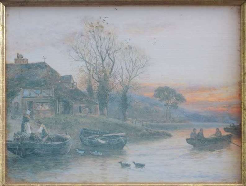Set of Four WS Lloyd Paintings in Matching Wooden Frames