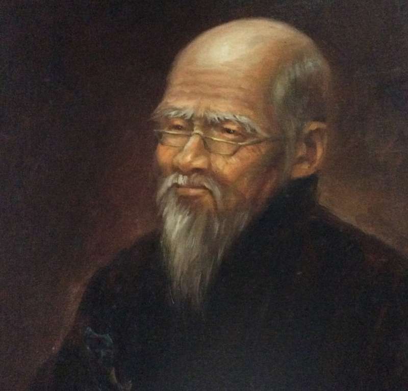 Original S.T. Wang Portrait of  a Man Smoking - Oil on canvas on Board