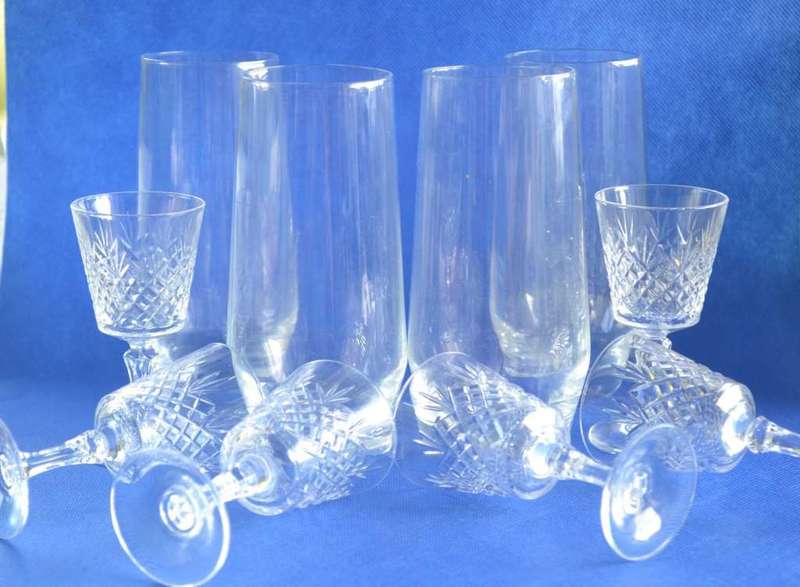 Crystal  Tall  Tumblers and Crystal Liqueur Glasses