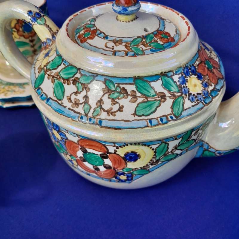 Assembled Vintage Hand Painted Art Deco Part Tea Set by KC Japan
