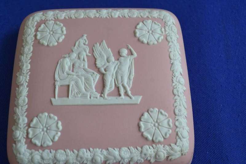 Wedgwood Jasperware Pink Trinket Boxes with Lids