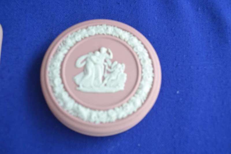 Wedgwood Jasperware Pink Trinket Boxes with Lids