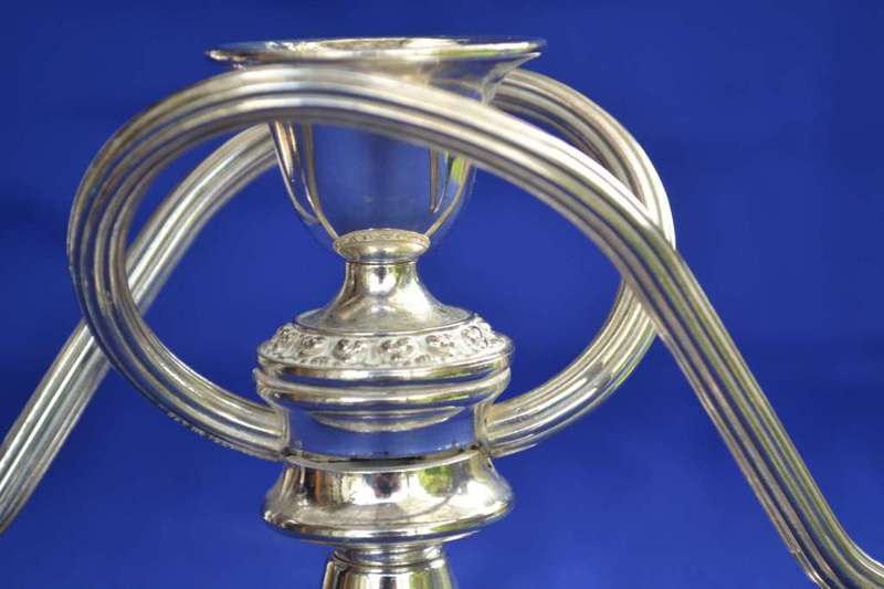Small Vintage Three Arm Silver Plated Candelabra
