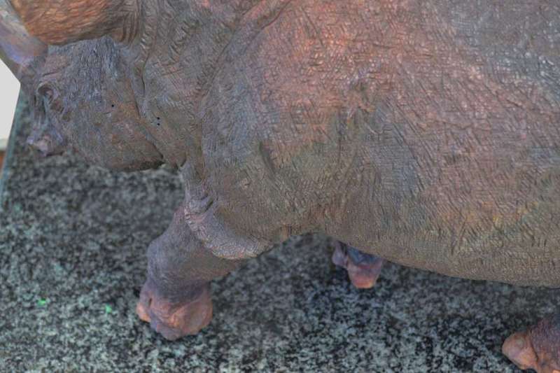 Large Wooden Hand Crafted Rhino - Justice Ncube